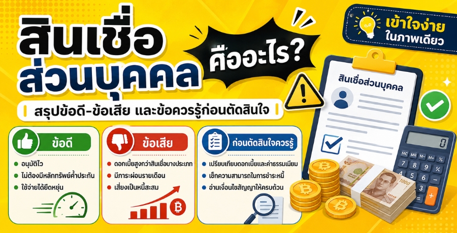 สินเชื่อส่วนบุคคลคืออะไร? สรุปข้อดี-ข้อเสีย และข้อควรรู้ก่อนตัดสินใจ