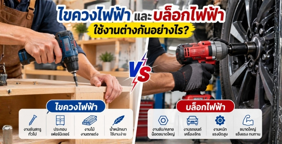 บล็อกไฟฟ้า และไขควงไฟฟ้า ใช้งานต่างกันอย่างไร?