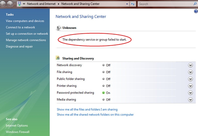 Ը the dependency service or group failed to start  Win7