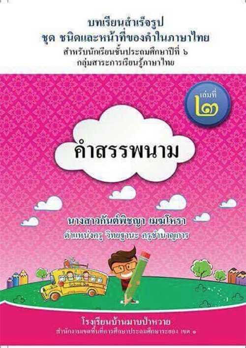 บทเรียนสำเร็จรูป ชุด ชนิดและหน้าที่ของคำในภาษาไทย ชุดที่ 2 เรื่อง คำสรรพนาม ผลงานครูกันต์พิชญา เมฆโหรา