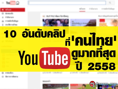 เผย 10 สุดยอดวิดีโอบน "ยูทูบ" ที่คนไทยชอบชมมากที่สุดปี 2558