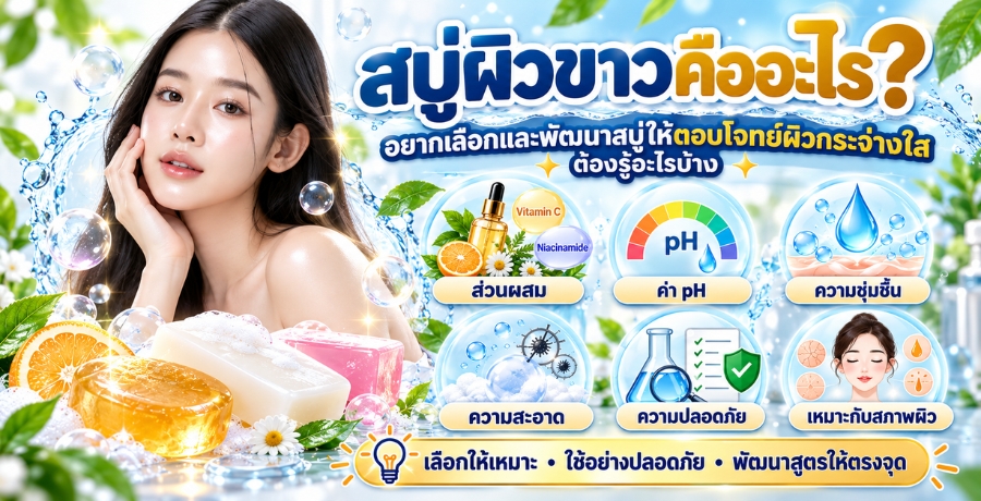 สบู่ผิวขาวคืออะไร? อยากเลือกและพัฒนาสบู่ให้ตอบโจทย์ผิวกระจ่างใส ต้องรู้อะไรบ้าง