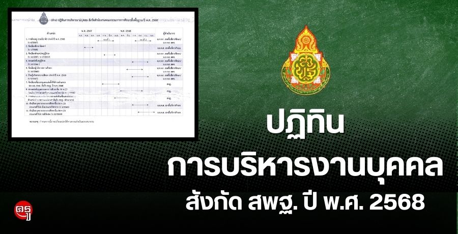 ปฏิทินการบริหารงานบุคคล สังกัดสำนักงานคณะกรรมการการศึกษาขั้นพื้นฐาน ปี พ.ศ. 2568